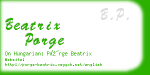 beatrix porge business card